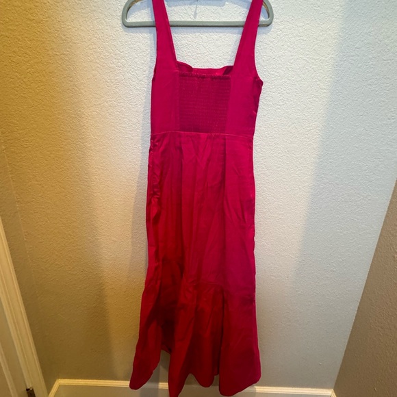 The Ariana Square-Neck Asemetrical Ruffle Hem Dress - Picture 11 of 11